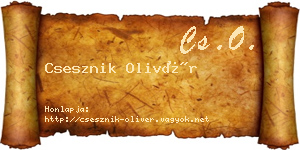 Csesznik Olivér névjegykártya